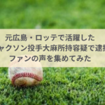 【なぜ広島で逮捕されたのか?】-ファンの声を集めてみた- 元広島・ロッテで活躍のジャクソン投手逮捕